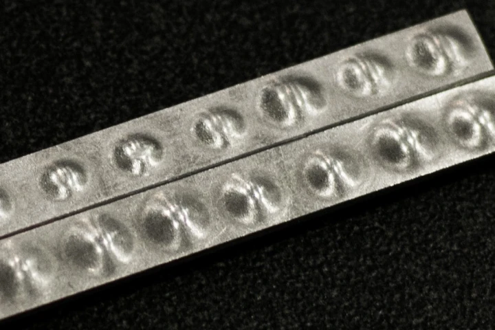 Samples of North Carolina State University's metallic bubble wrap