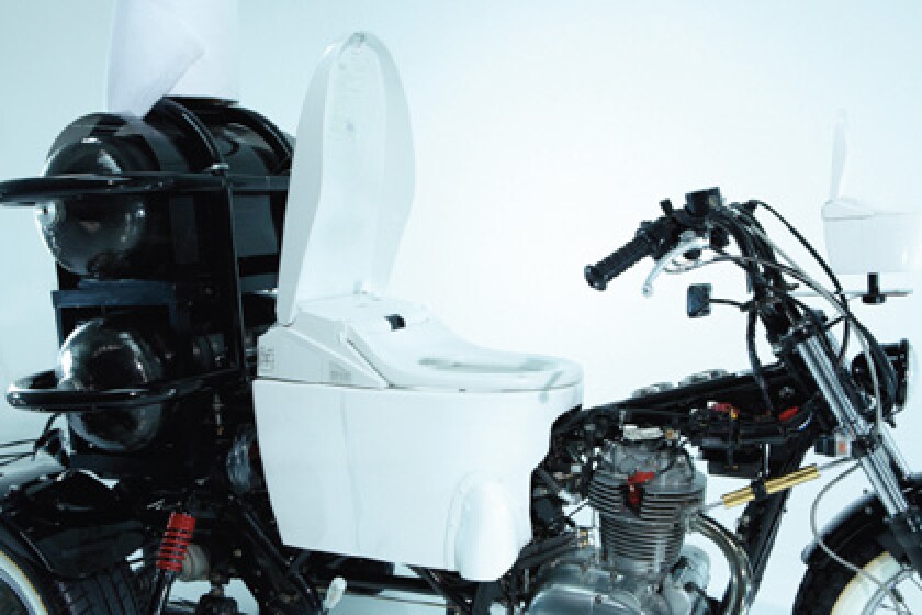 The toilet road bike is fueled by "biogas" generated from the toilet waste (Image: TOTO)