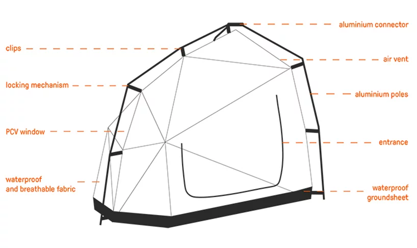 Kama Jania was inspired to create the tent after reading statistics about how many people are actually struck by lightning each year, fueled by her very own fear of thunderstorms