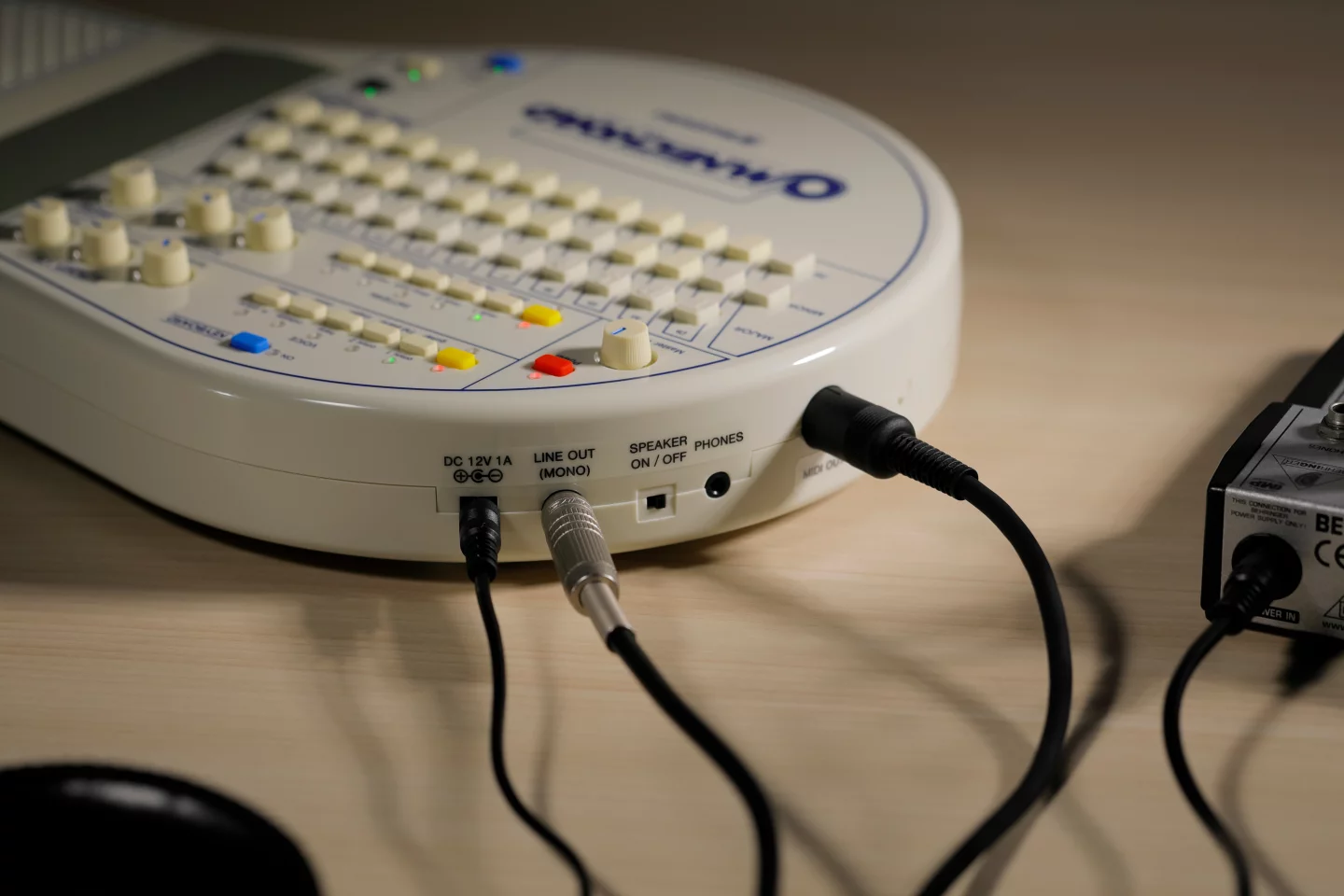 The OM-108 can run on AA batteries, has its own speaker and adds MIDI out capabilities