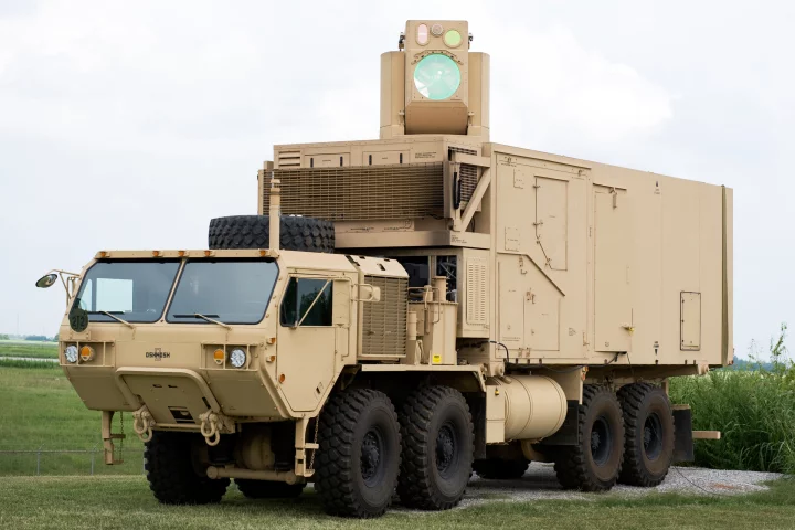 The HEL MD that took out mortars and UAVs in flight using its vehicle-mounted 10-kW laser (Photo: Boeing)