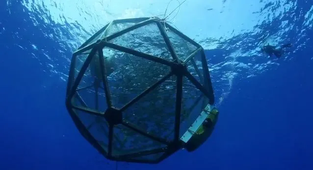 The Velella Research Project's Aquapod, adrift off the coast of Hawaii