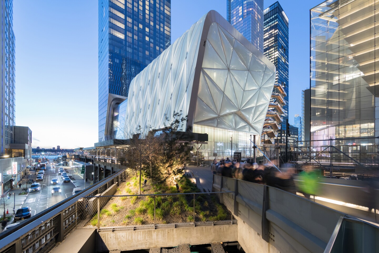 The Shed, by Diller Scofidio + Renfro with Rockwell Group, is shortlisted in the Architecture category. The building is a remarkable art space in New York City that expands and contracts on a rail system, allowing it to host different types of events