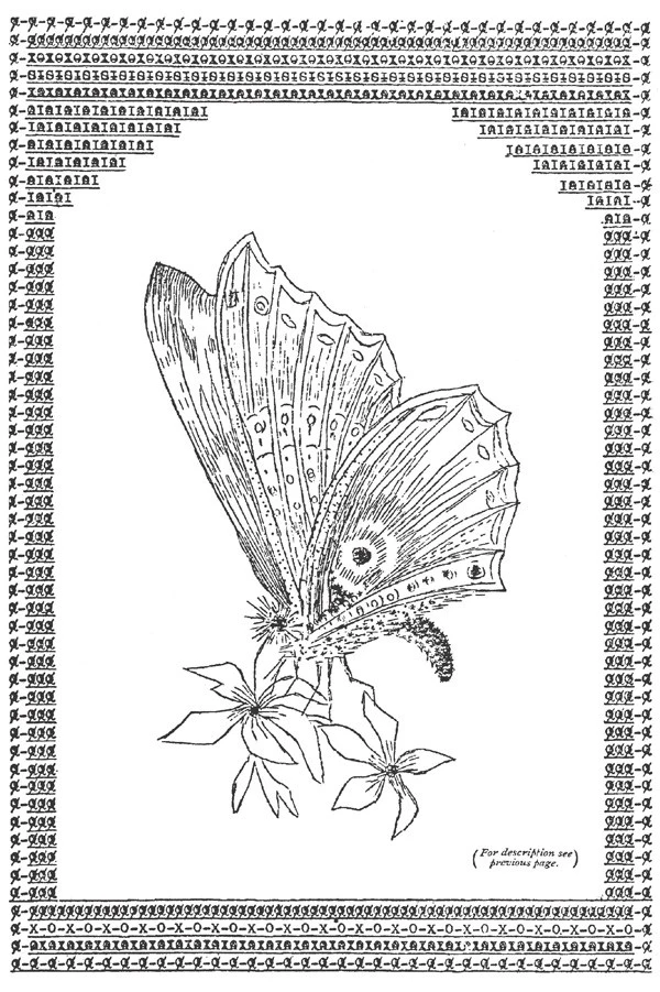 19th century artist Flora Stacey used typeface patterning to create artistic borders in this 1898 piece
