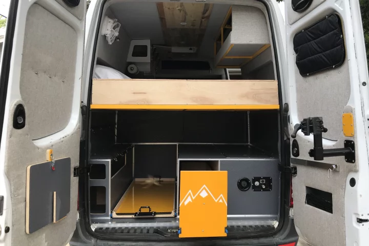 The garage served as the basis of the CoPilot FOMO design, hauling sports equipment and accessories and doubling as a workstation
