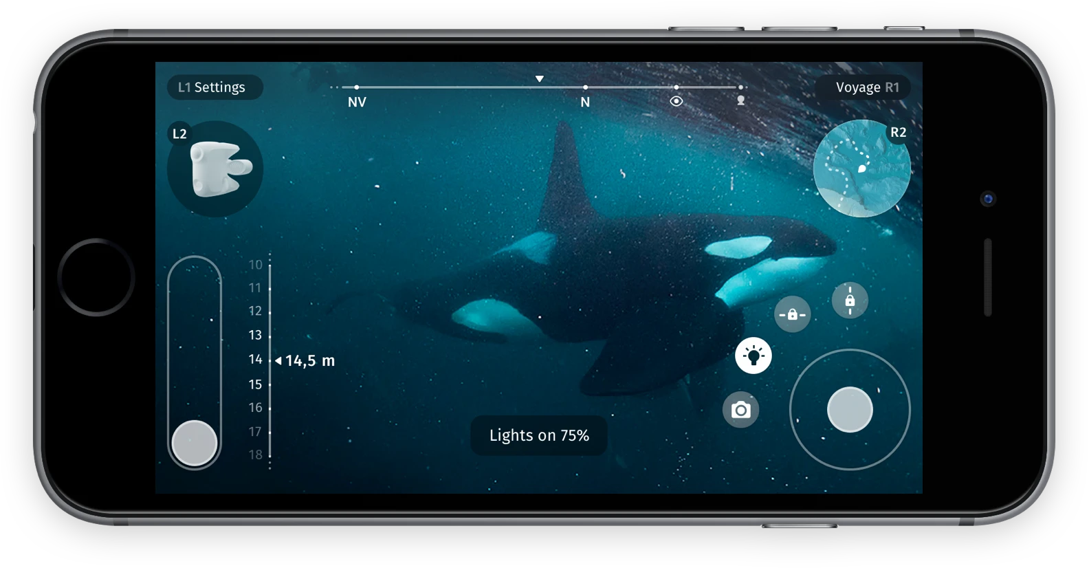 Utilizing the Blueye Pioneer's app, users can control the drone in real time, and see/record what its 1080p/30fps wide-angle camera is seeing