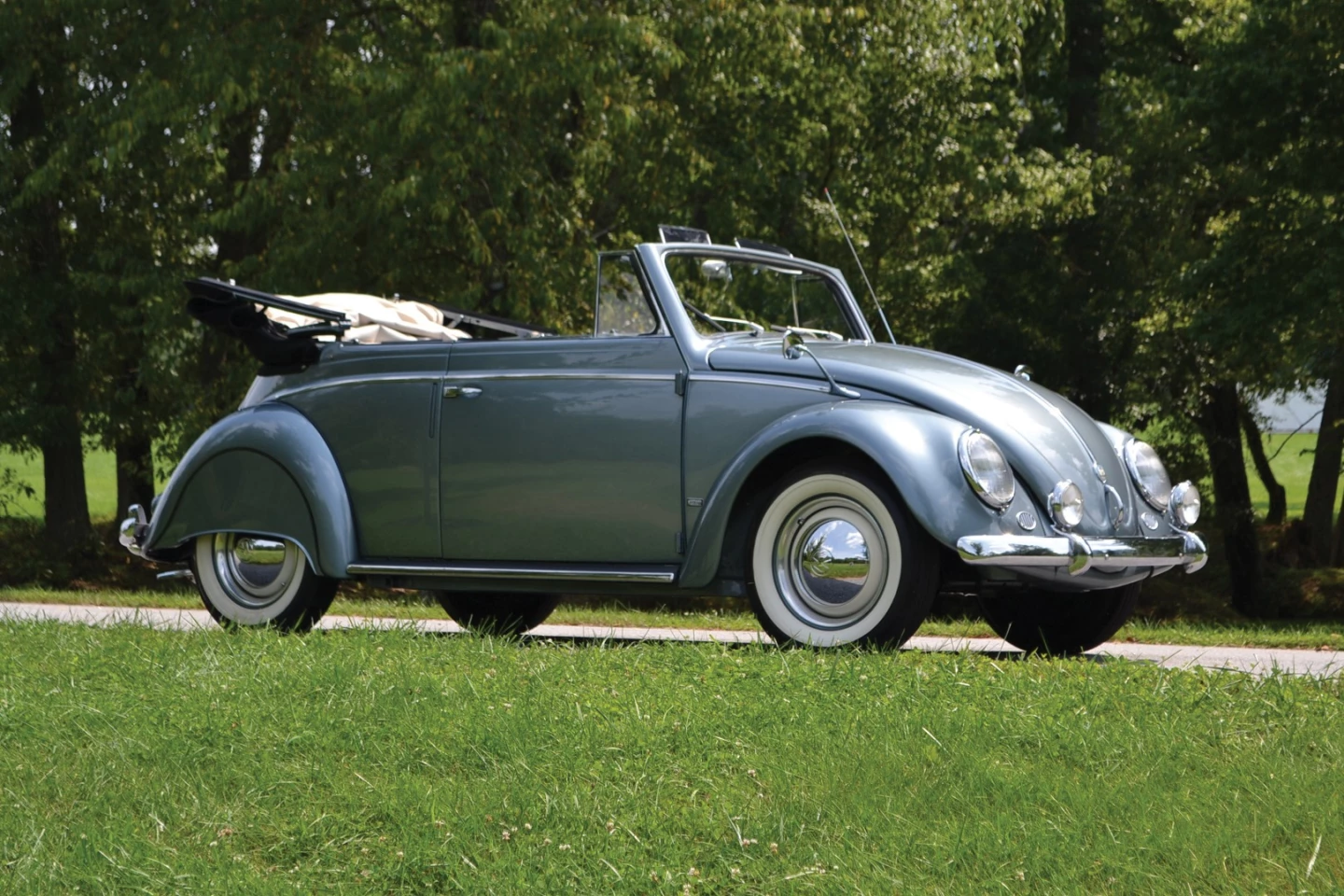 This 1955 Volkswagen Beetle Cabriolet by Karmann is currently the fourth most valuable Volkswagen Beetle ever sold at auction, fetching $82,500 at RM-Sothebys' 2015 Amelia Island auction. | Auction Link