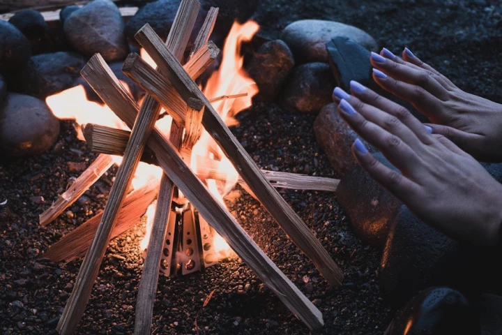 The Firetent works like a mini-teepee fire inside a bigger teepee