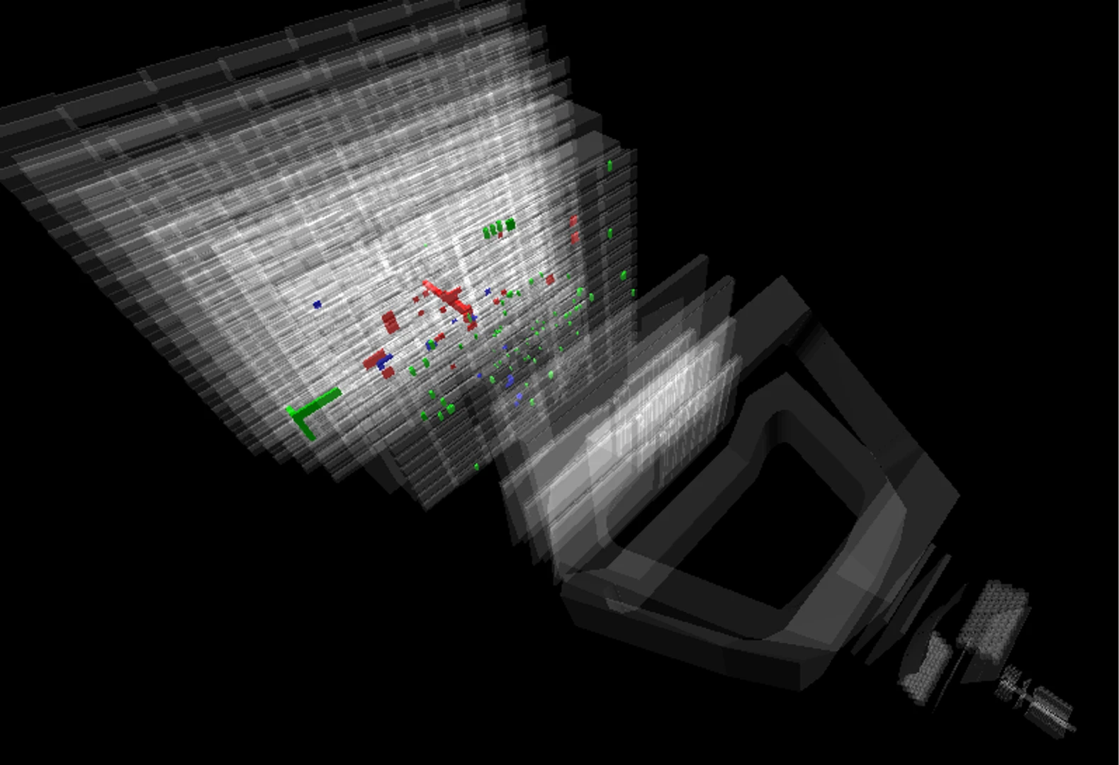 Proton-proton collision at 900 GeV in the LHCb detector (Image: LHCb/CERN)