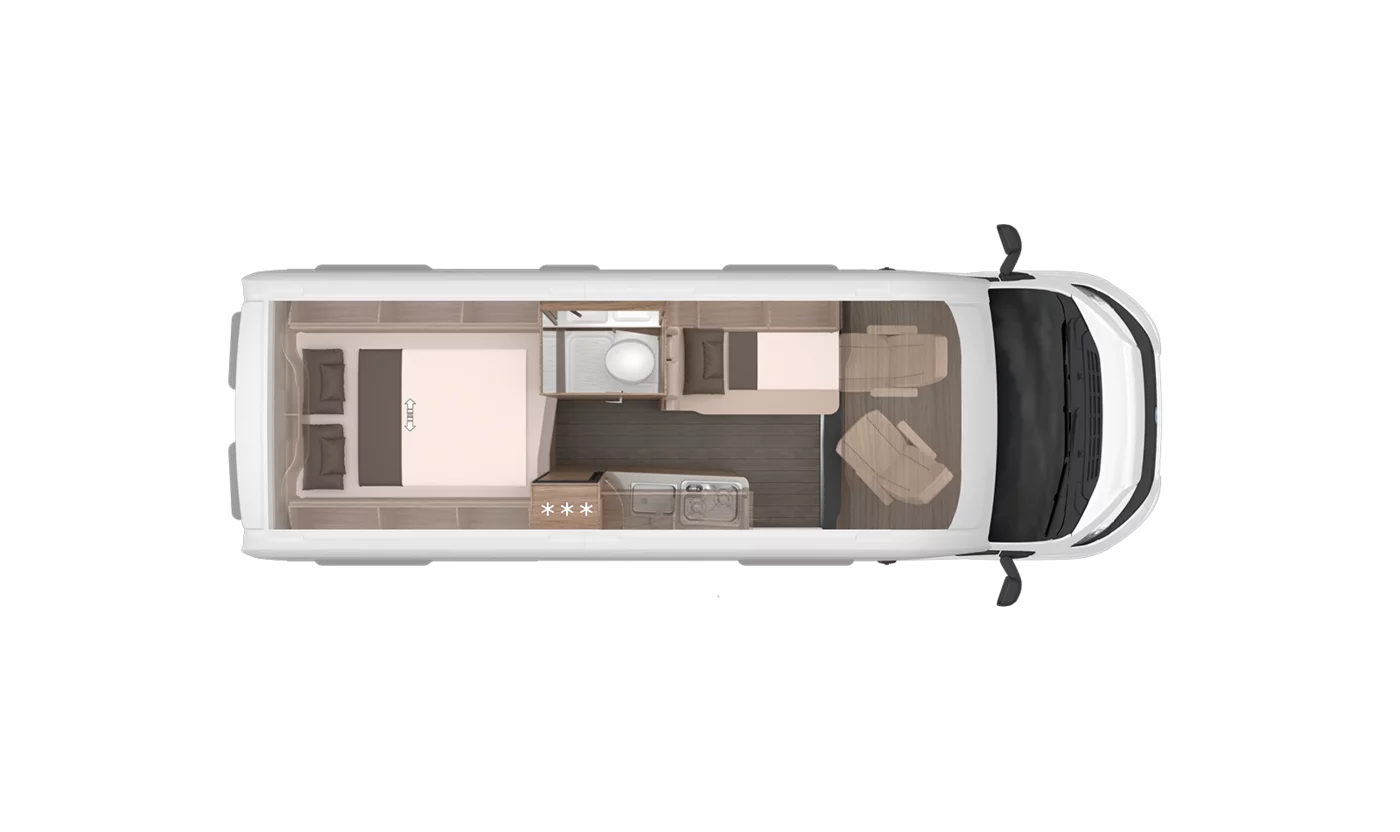 Knaus Boxlife 630 ME night floor plan