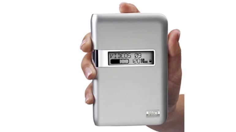 The e-paper display of Western Digital's My Passport Studio drive is always on
