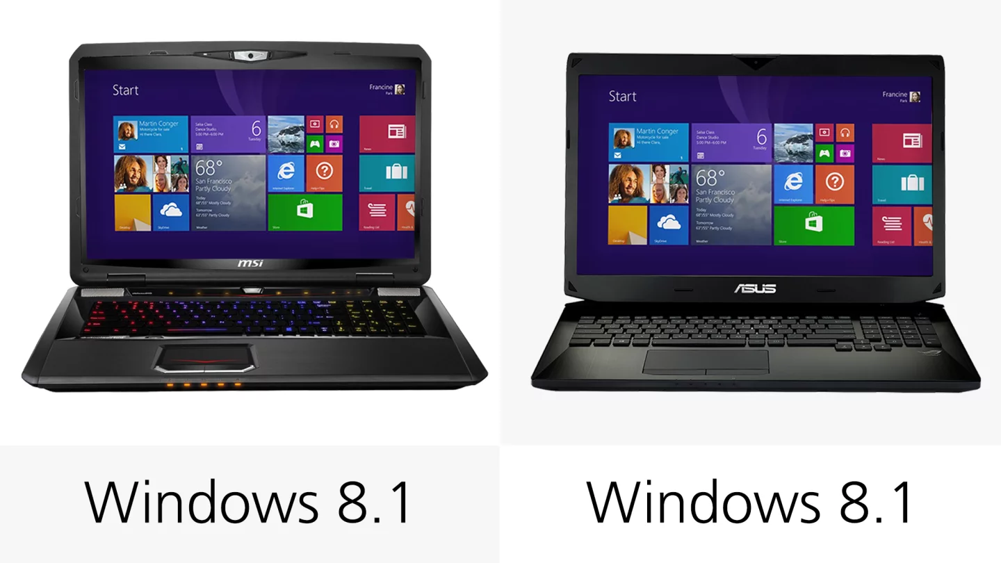 Both machines run on Windows 8.1