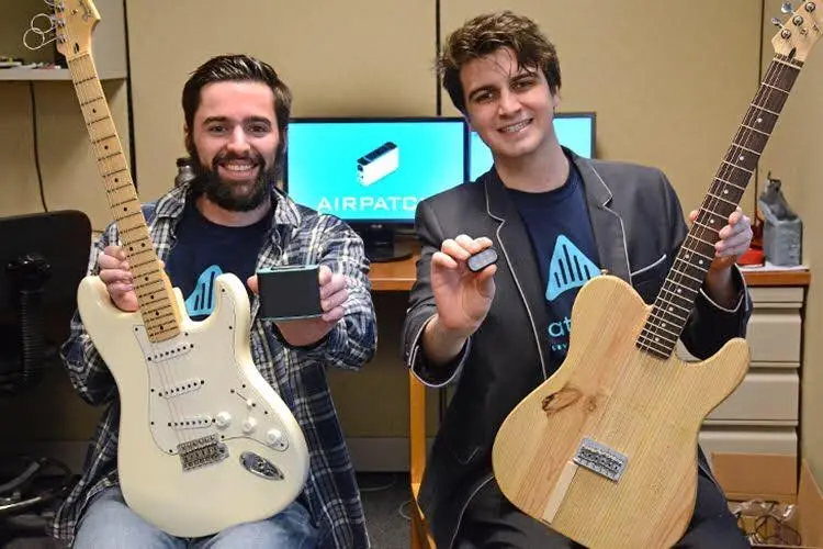 Ryan Jaquin and Shane Nolan are demonstrating their Airpatch wireless effects control system at Summer NAMM 2019 in Nashville