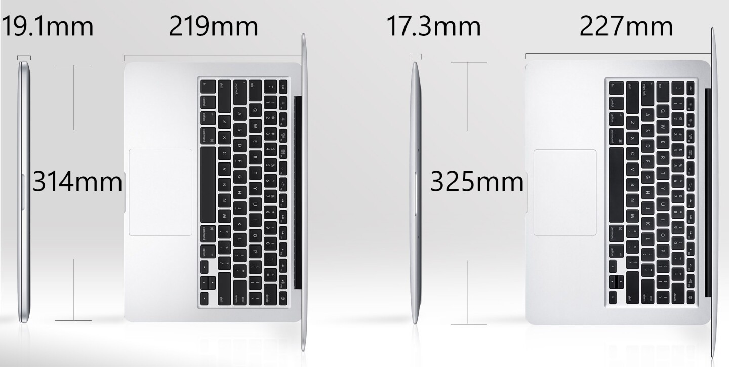 The MacBook Air is still quite a bit thinner