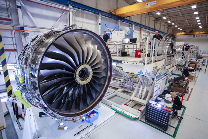 The first Trent XWB moving from the factory floor