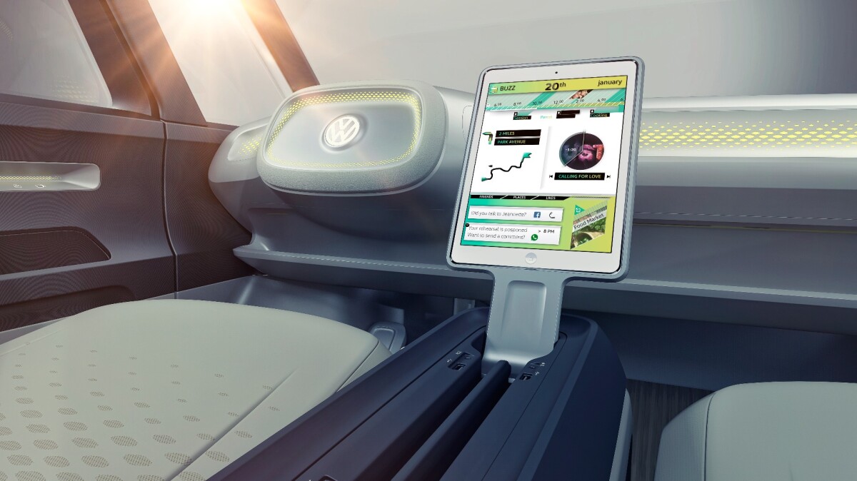 Volkswagen I.D. Buzz: removable touch screen forms the dash