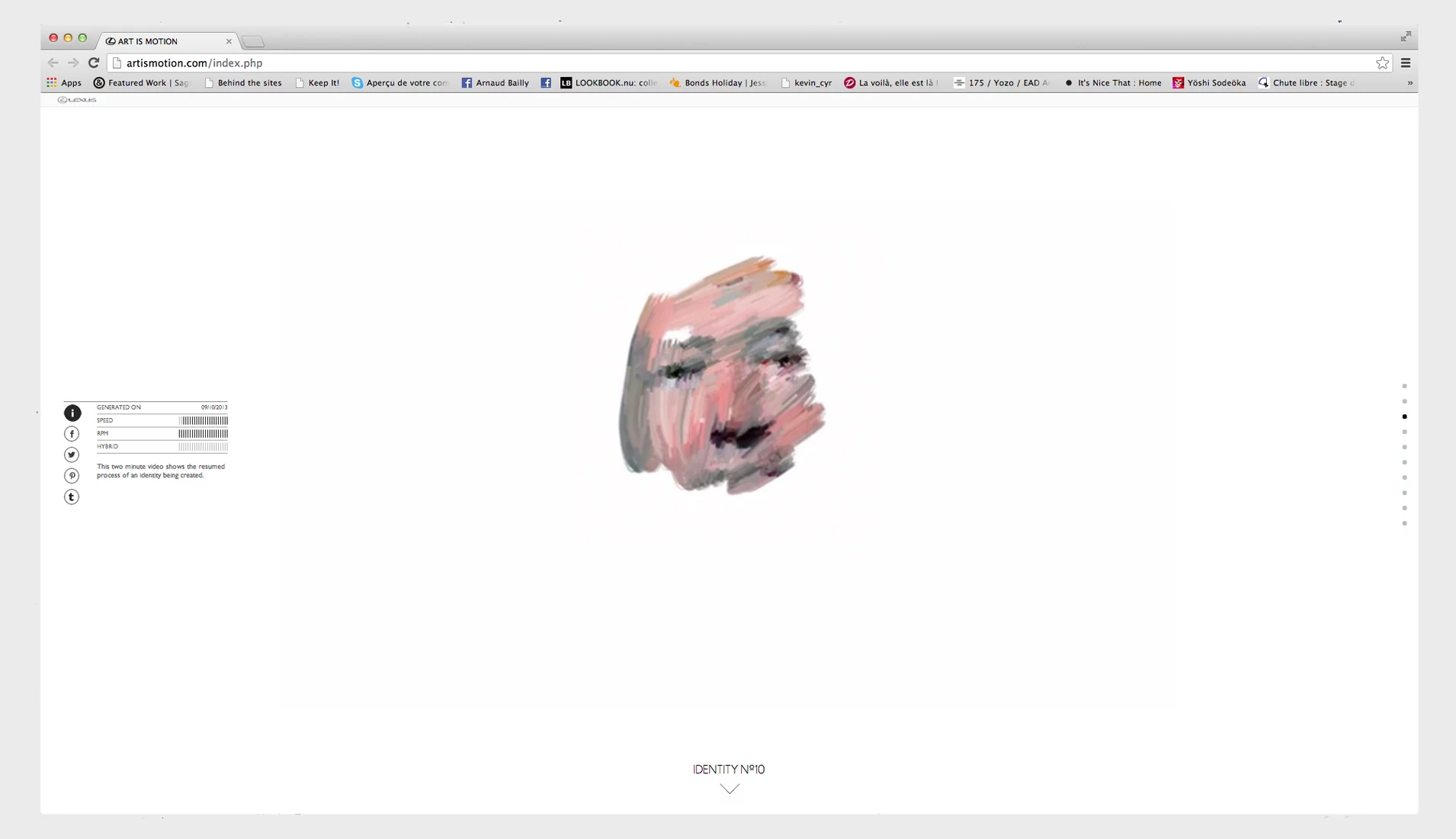 An intermediate point in a portrait