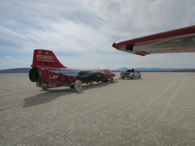 The Eagle being towed out for its second record breaking run