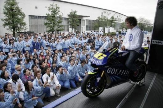 Valentino and his fellow Yamaha employees