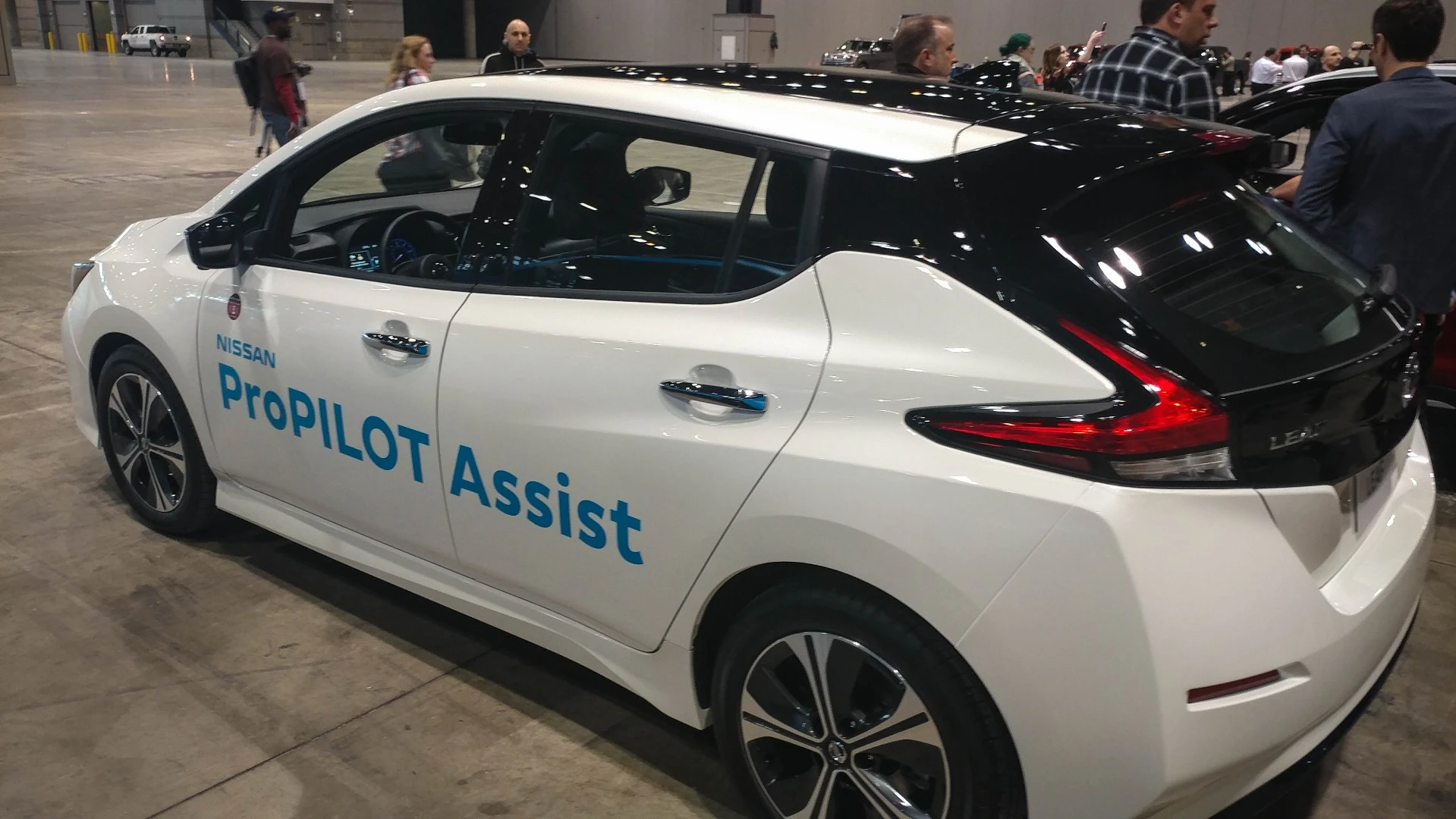 Nissan also shows off its ProPilot Assist technology for the new LEAF electric car at the Chicago Auto Show