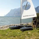 The Klepper Backyak offers a number of boating configurations, including this sailing catamaran