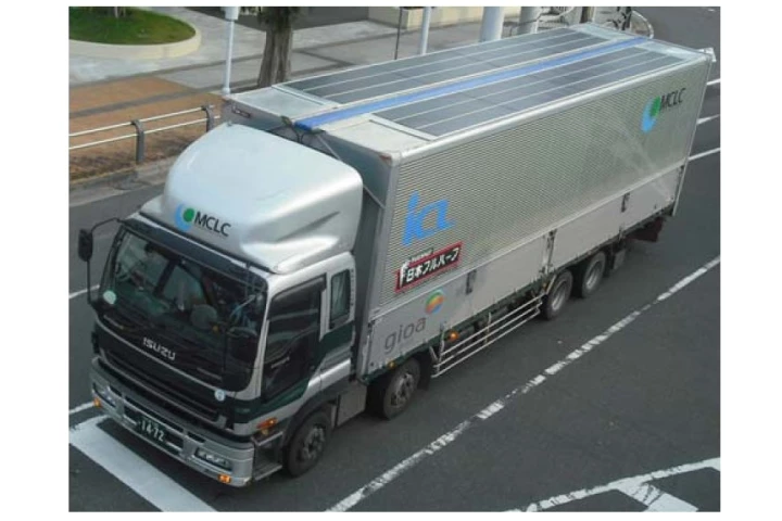 The truck used in the trial of the i-Cool solar-powered cabin air conditioning unit