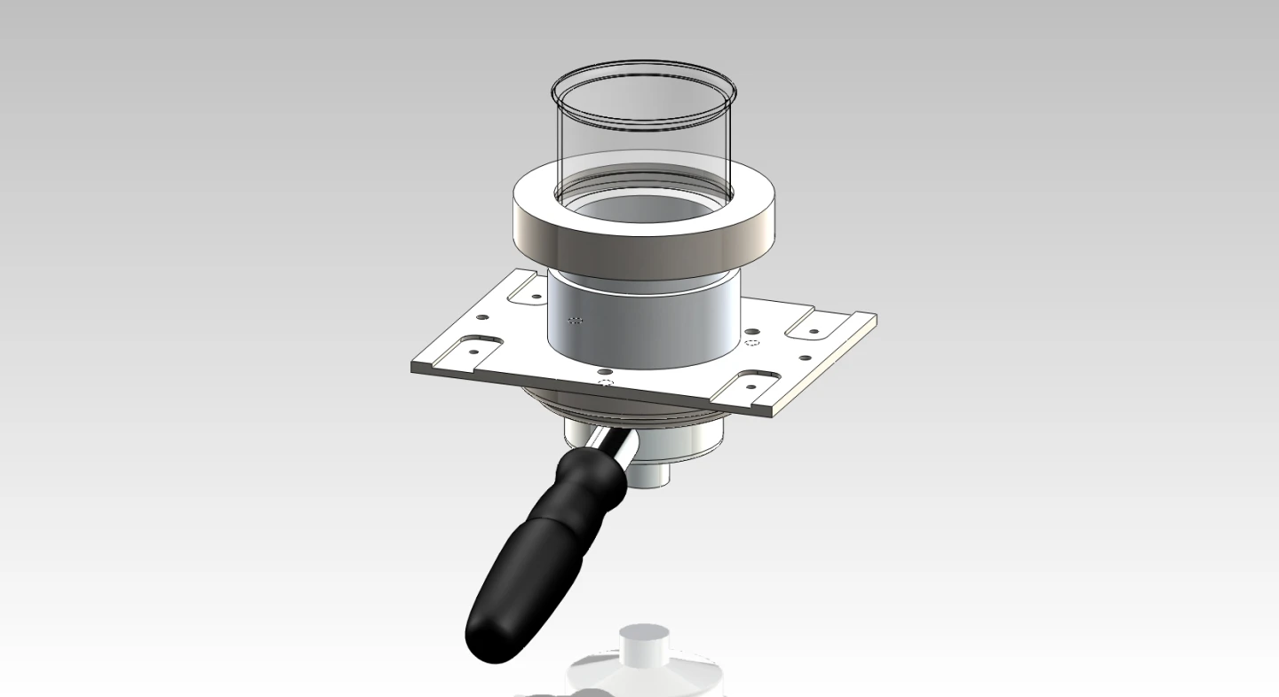 The glass and stainless steel brew chamber unit has 500 W heating power