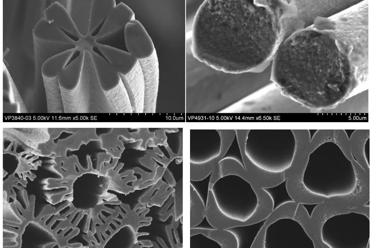Some of the carbon fiber shapes, created out of polyethylene using Oak Ridge's new technique