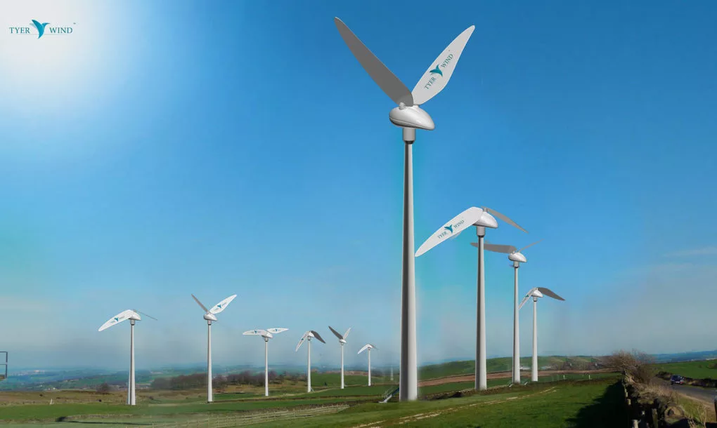 Tyer Wind turbine mimics the figure 8 flapping motion of hummingbirds