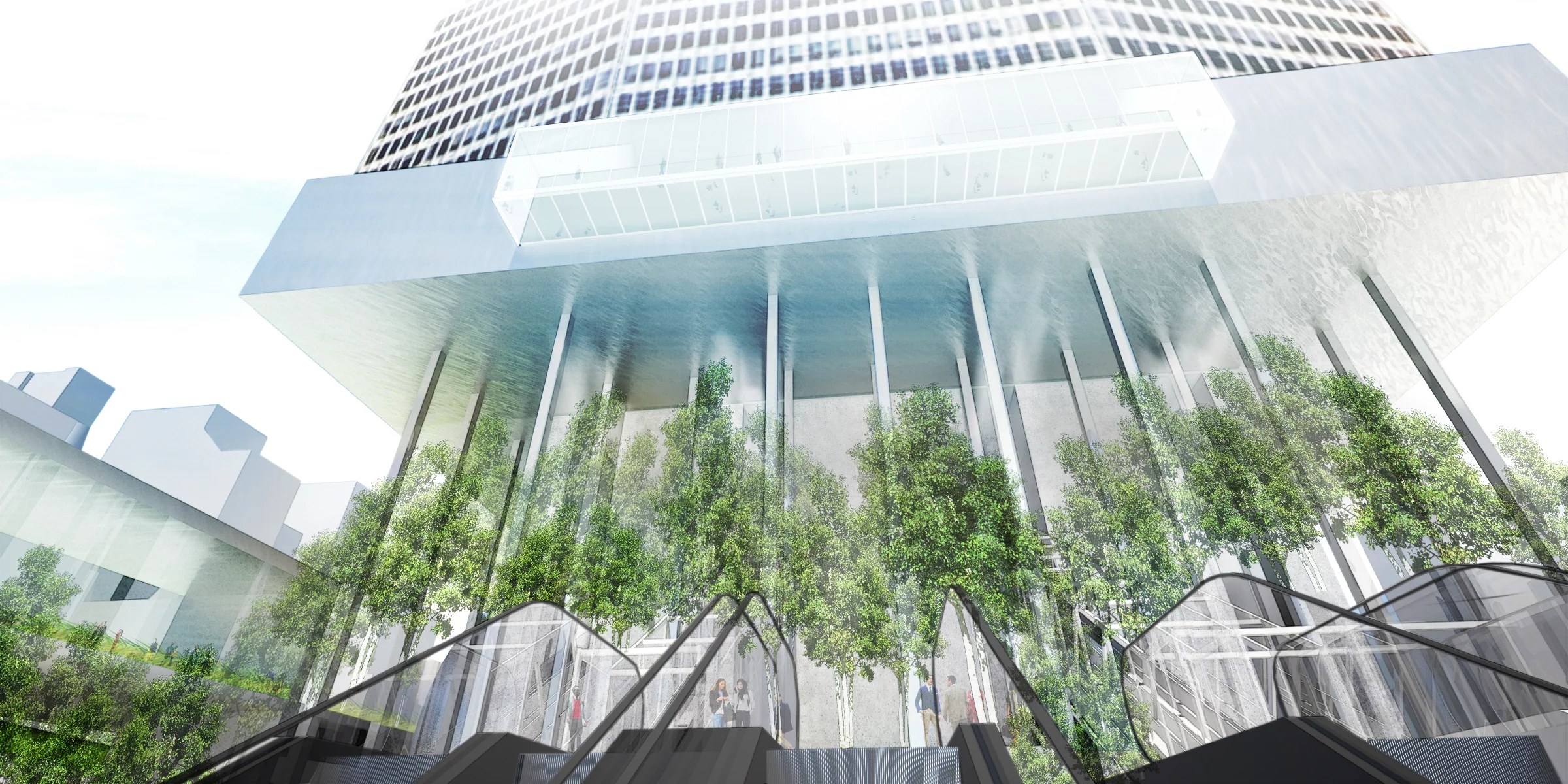 All three plans made provision for greenery and plant life (Image: WXY)