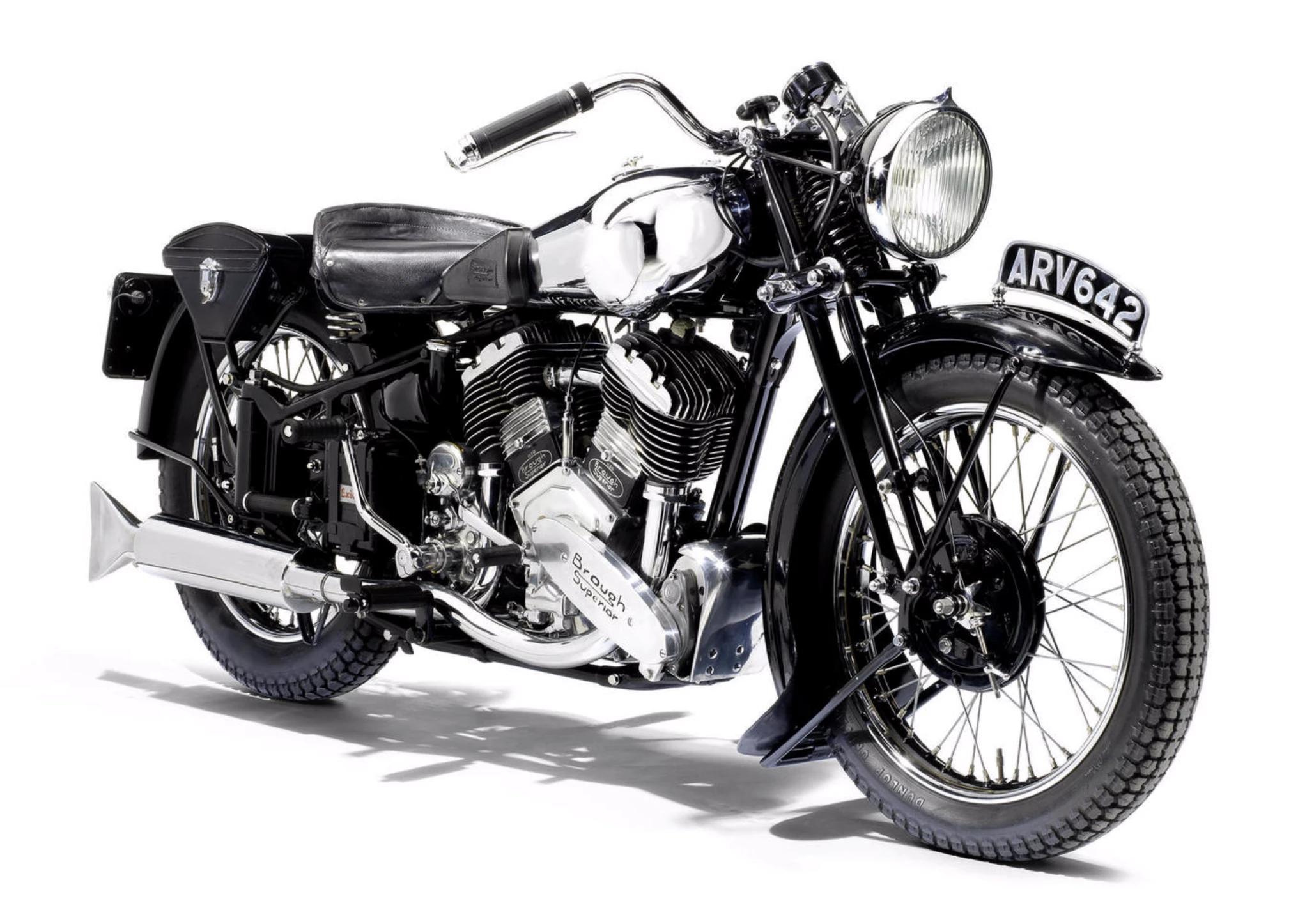 This particular matching-numbers 1937 Brough Superior 11-50 was displayed on the Brough Superior stand at what was then the most important motorcycle show in the world, the Earls Court Motorcycle Show, in September 1937. It is estimated to fetch between £30,000 and 40,000 (US$ 44,000 - 59,000)