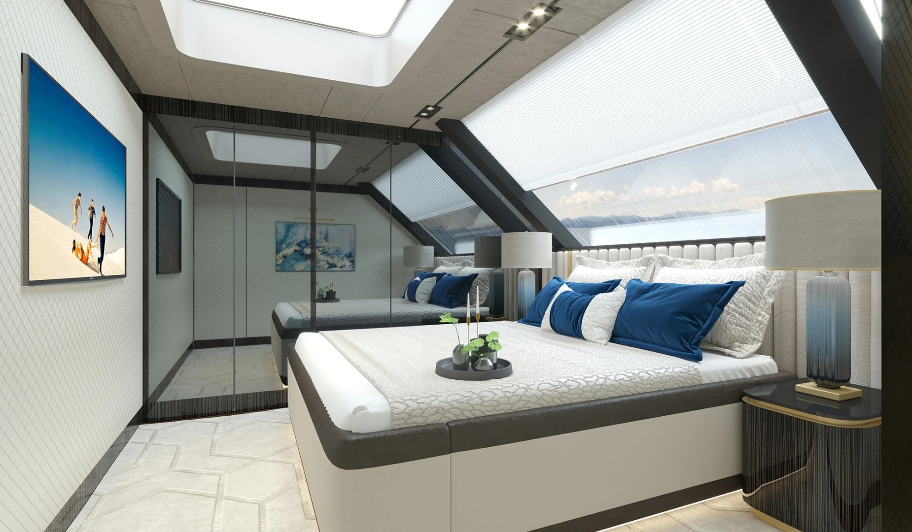A look at a cabin aboard the 80 Sunreef Power