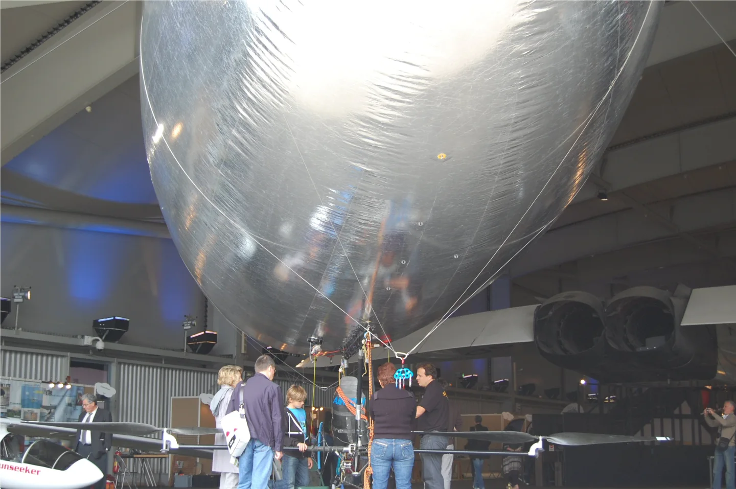 Stephane Rousson shows off Zeppy 3 to visitors at this year's Green Air Show in Paris recently