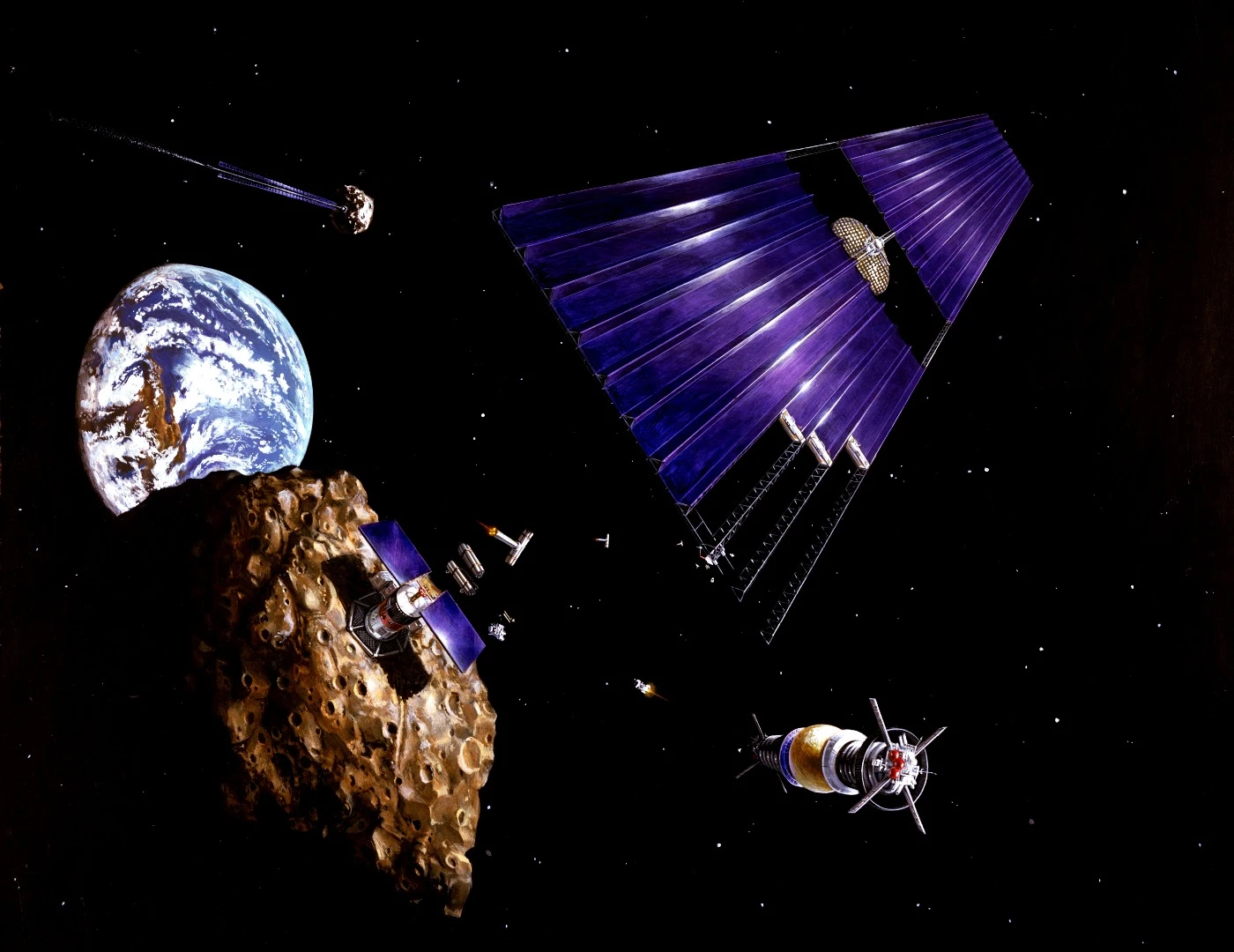An asteroid mining operation of the future
