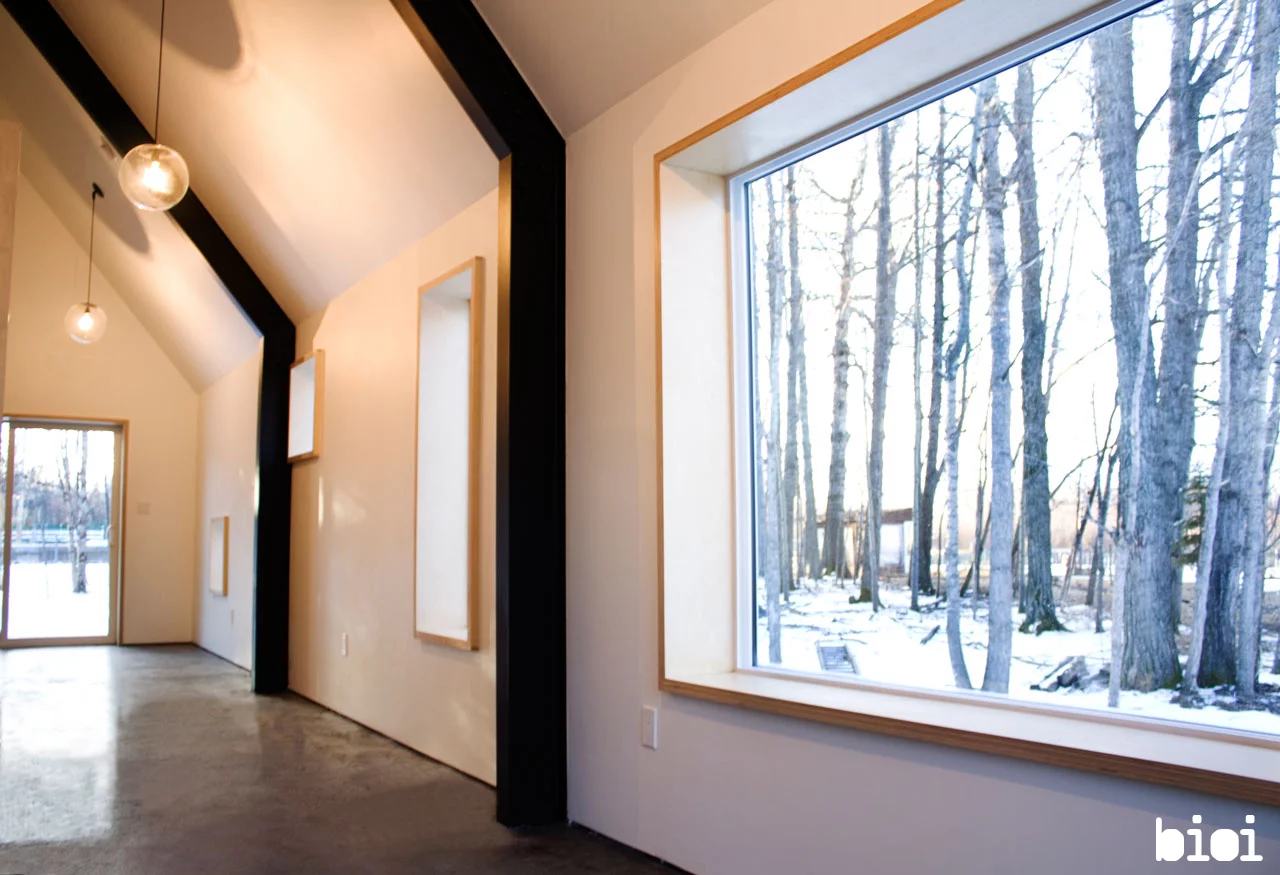 Several windows and skylights have been included to allow natural light to filter in from the southern exposure (Photo by: Alison Anderson)