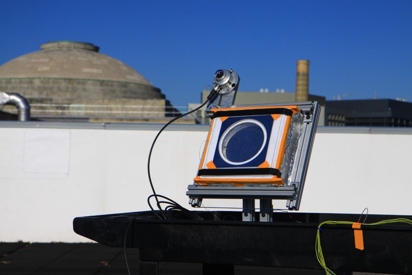 A test device installed on a rooftop at MIT proved the effectiveness of the aerogel