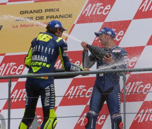 Rossi and Edwards enjoy their first time on the podium as team-mates