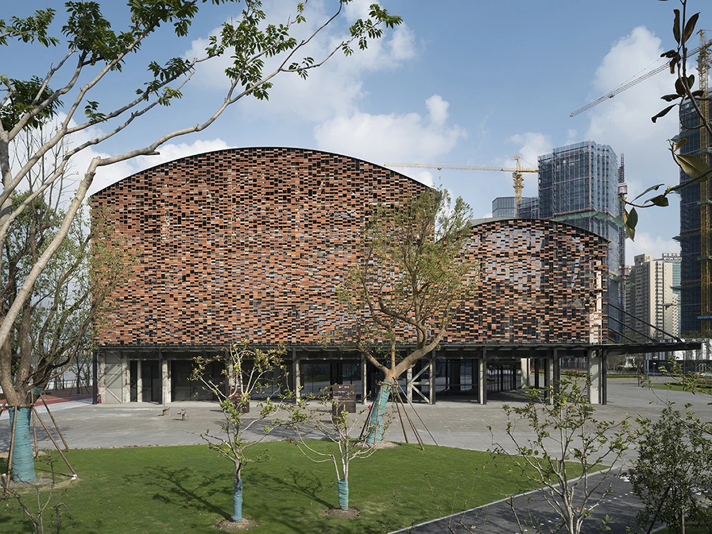 Shipyard 1862, by Kengo Kuma & Associates, is a restored brick shipyard that now serves as a complex with retail spaces and a theater