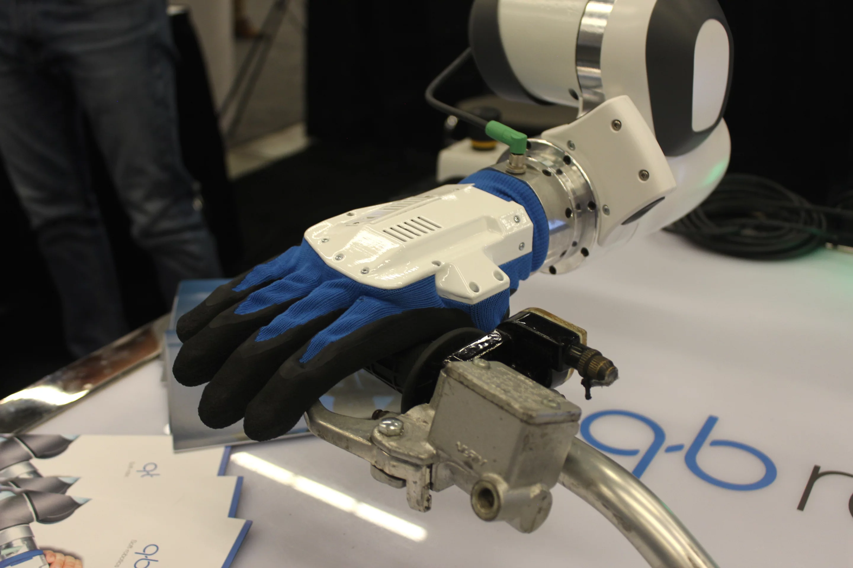 The qb SoftHand, from Italy's qb Robotics, replicates a human hand in 1:1 scale and incorporates 19 self-healing finger joints along with one motor – it's used on prosthetic arms, in robotics research, and on industrial robotic arms