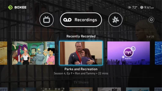 Boxee TV has a live TV focus