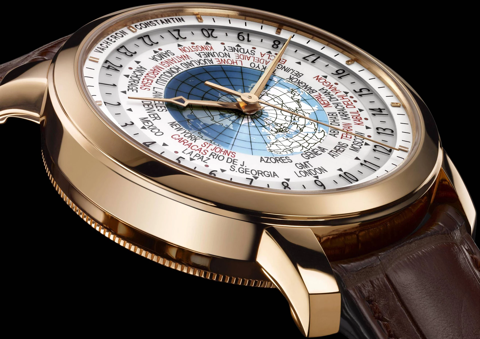 Vacheron Constantin's Patrimony Traditionnelle World Time model tells the time in all the world's 37 time zones