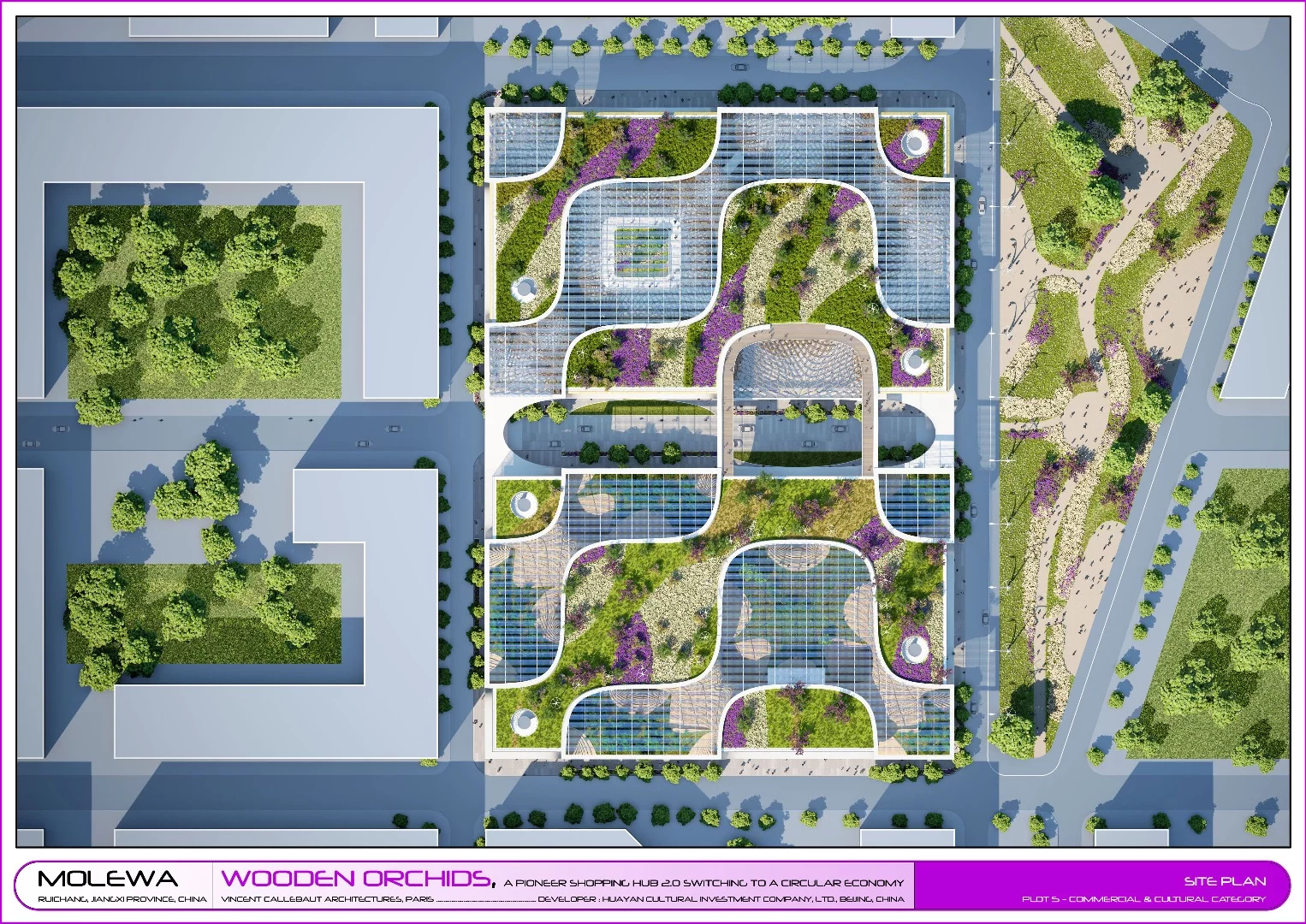 Alas, Callebaut reports that the Wooden Orchids project merely received an honorable mention in the architecture competition it was entered into