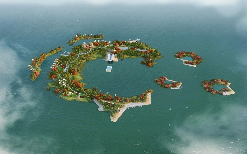 Future Projects Experimental - Man-Built Islands Dongqian Lake Concept Design, Ningbo, China - HASSELL