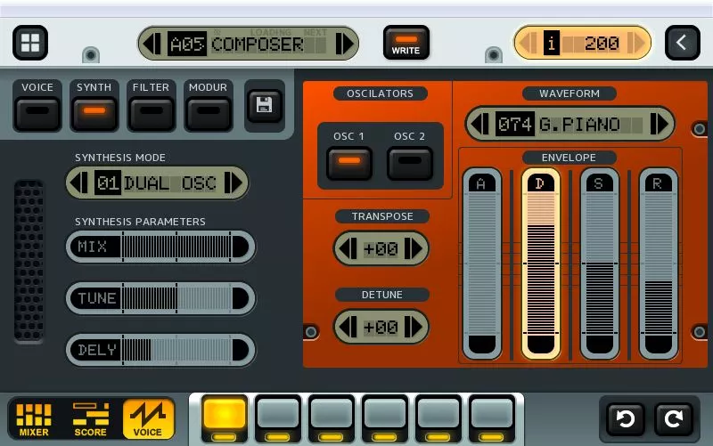 The KDJ-ONE boasts a 64 voice synthesizer with multi-layered waveforms