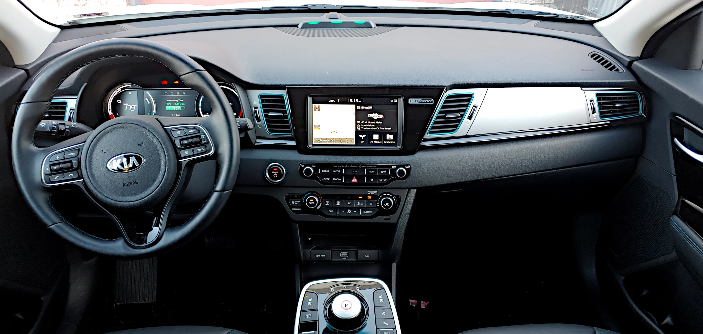 The dashboard in the Kia Niro EV has a nice look and is lifted to give more legroom. Instruments are clear and easy to use, including the well-done infotainment