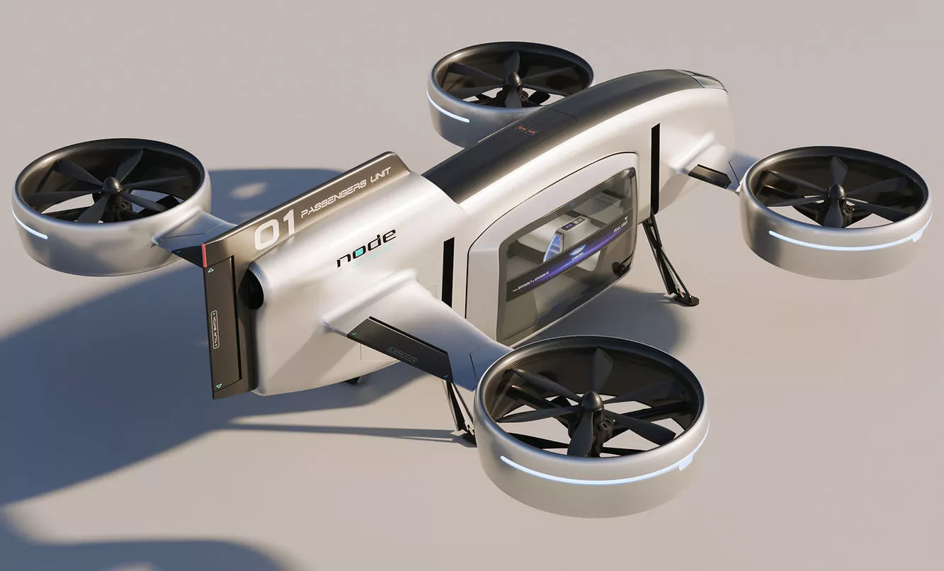 The Node Air airframe, using large-diameter ducted propellers