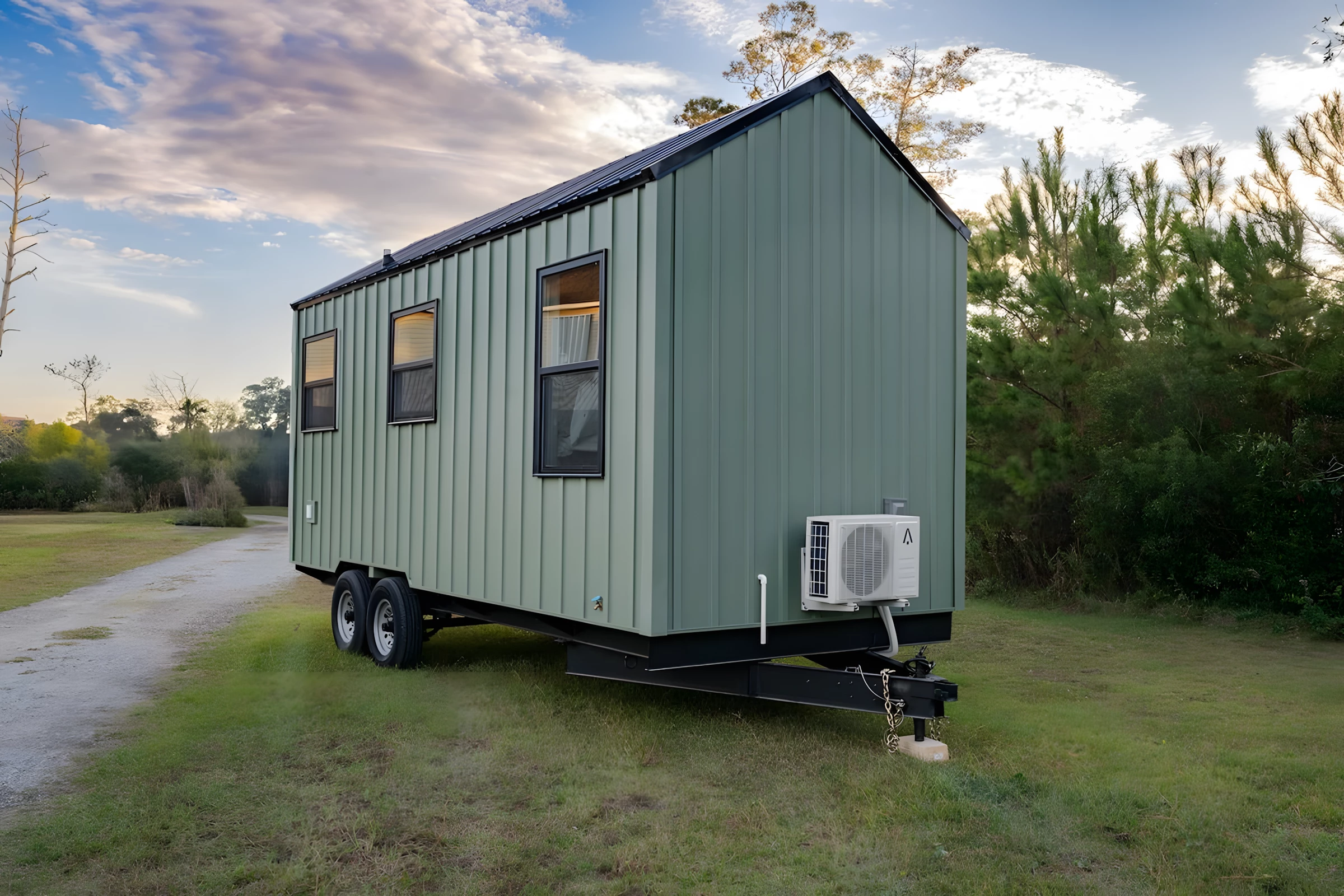 The Lad has a painted metal exterior and is topped by a metal roof