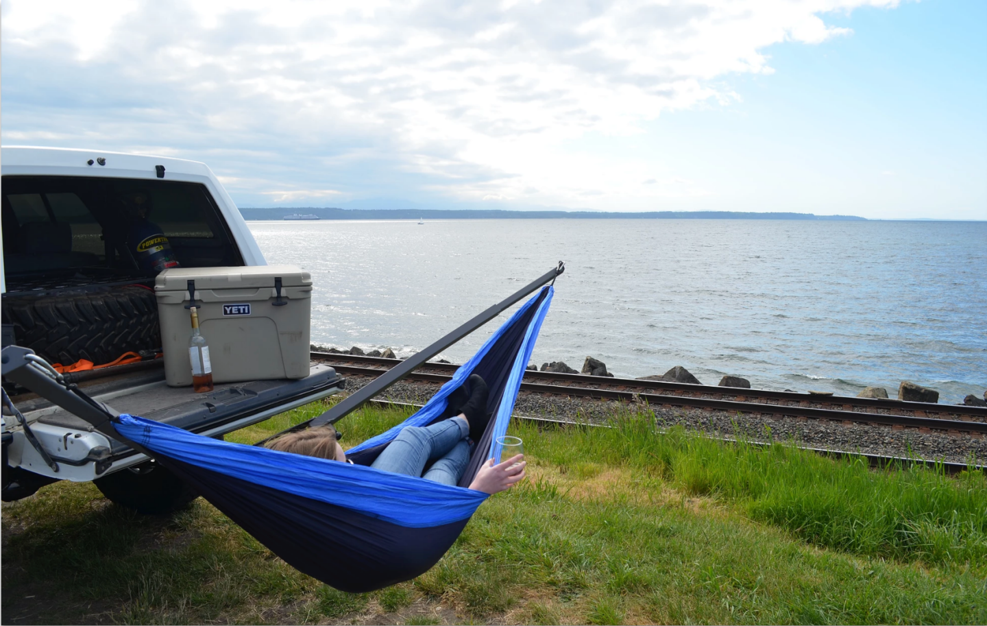 Chill out anywhere you can drive to with a truckmounted hammock