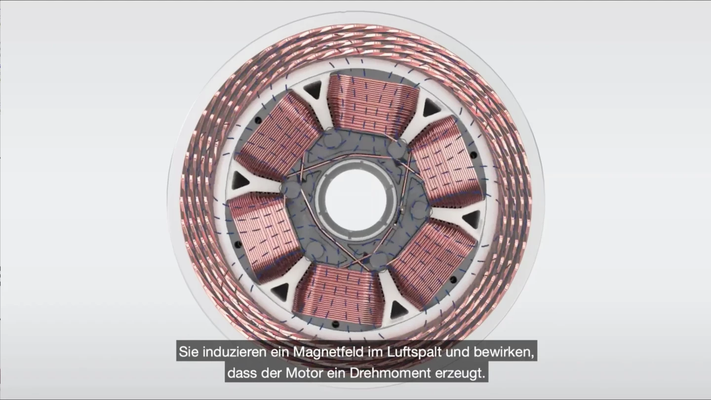 Rather than magnets, the rotor uses wound coils