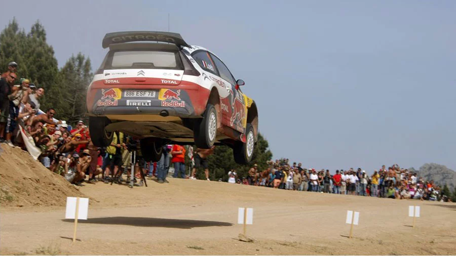 Sebastien Loeb in his Citroen C4 at the 2009 Rally Italia
